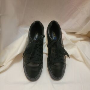 POLO Ralph Lauren HUGH Men's Black Leather Sneakers